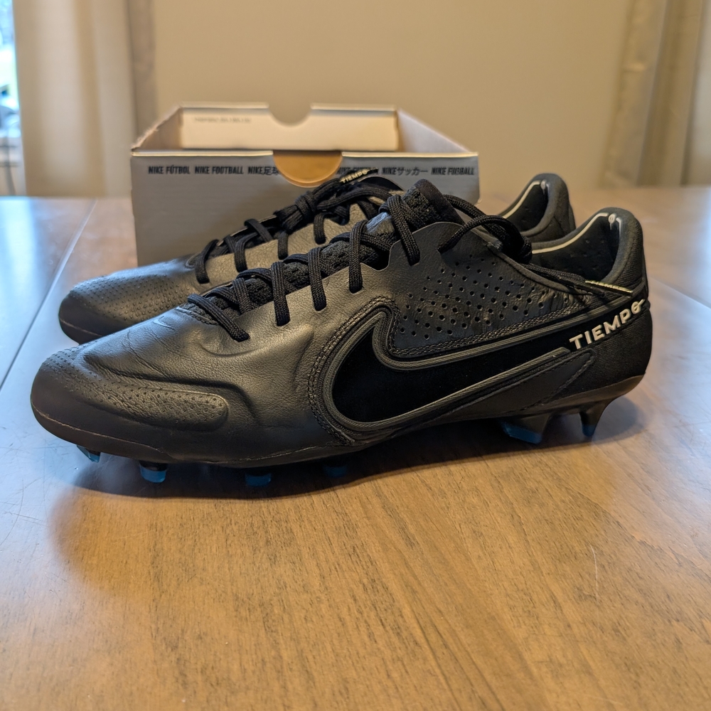 New! Men Nike Tiempo Legend 9 Elite FG Black/Smoke Gray SZ. 9.5 Model CZ8482-001